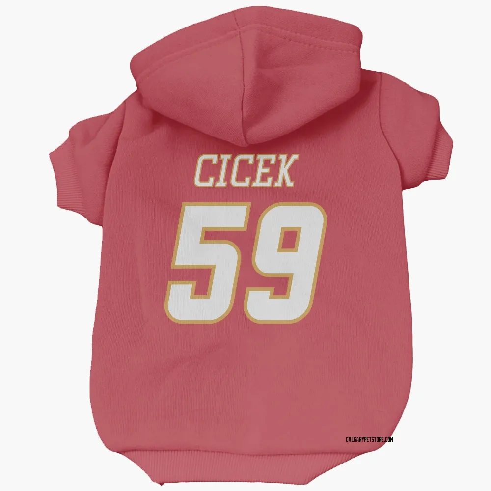 Calgary Flames Nick Cicek Red White Pet Hoodie for Dog & Cat