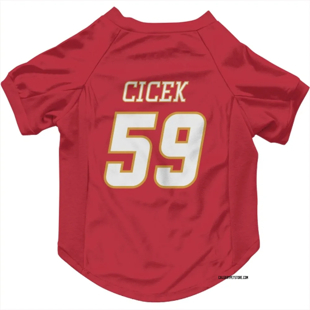 Calgary Flames Nick Cicek Red White Pet Jersey for Dog & Cat