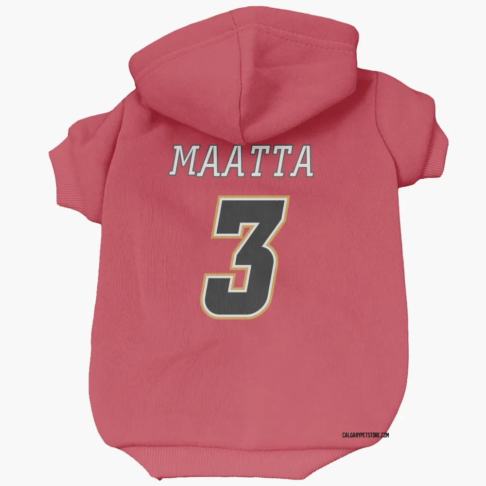 Calgary Flames Olli Maatta Red Black Pet Hoodie for Dog & Cat