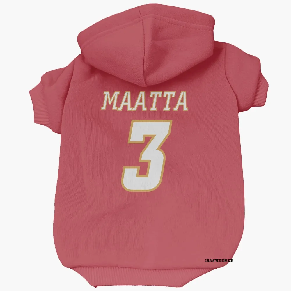 Calgary Flames Olli Maatta Red White Pet Hoodie for Dog & Cat