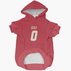 Calgary Flames Owen Say Red White Pet Hoodie for Dog & Cat