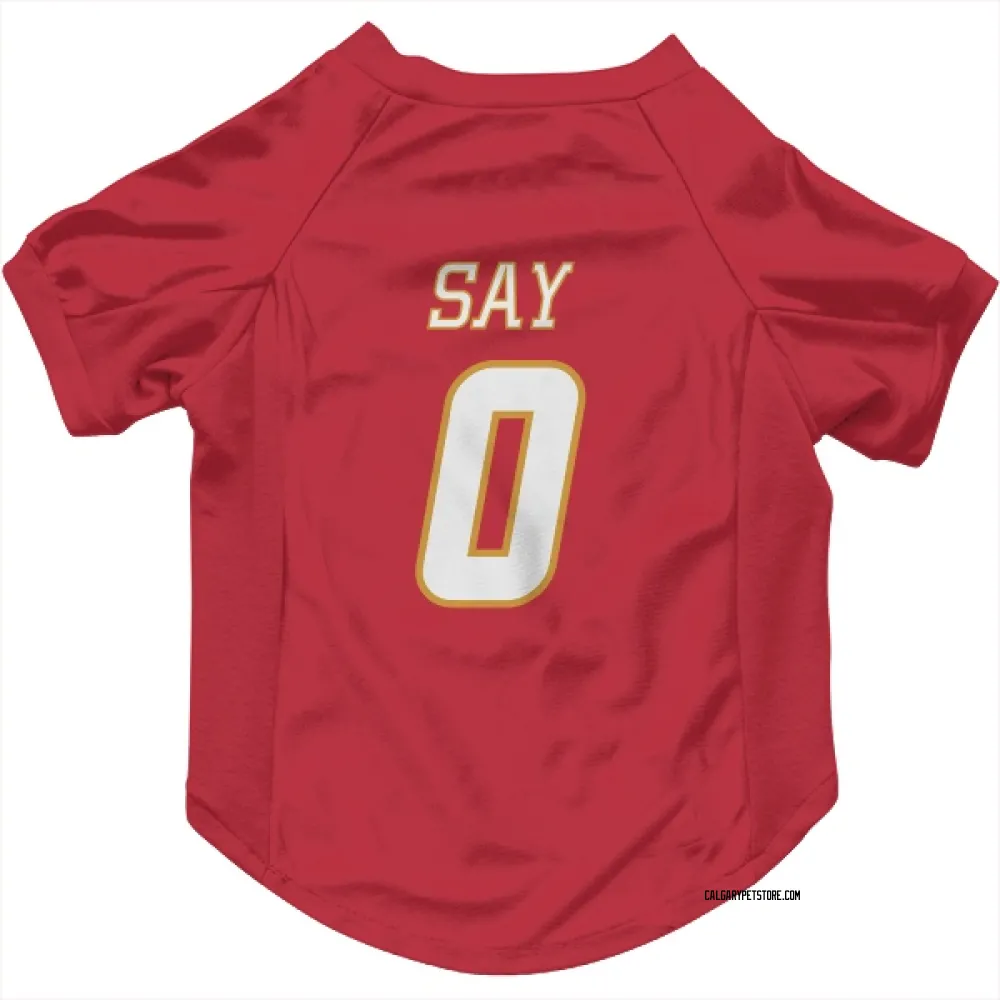 Calgary Flames Owen Say Red White Pet Jersey for Dog & Cat