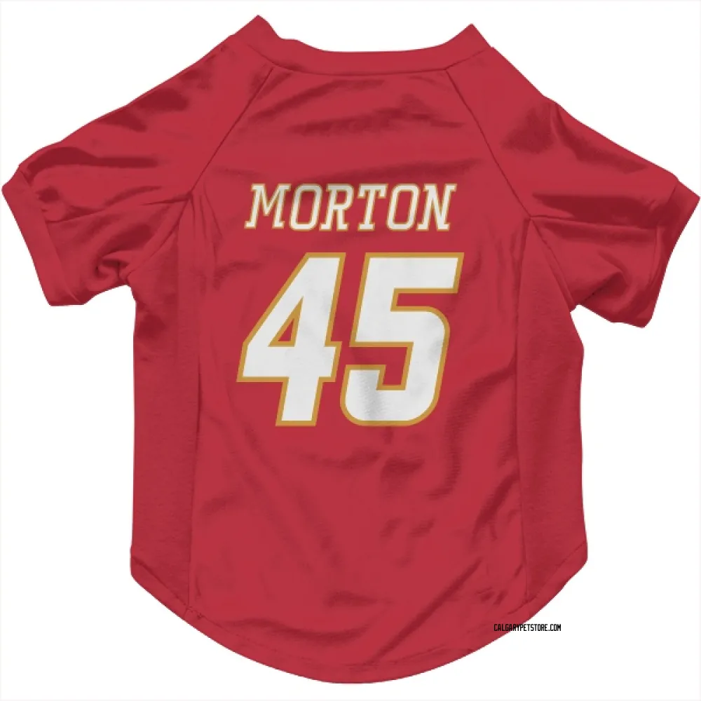 Calgary Flames Sam Morton Red White Pet Jersey for Dog & Cat