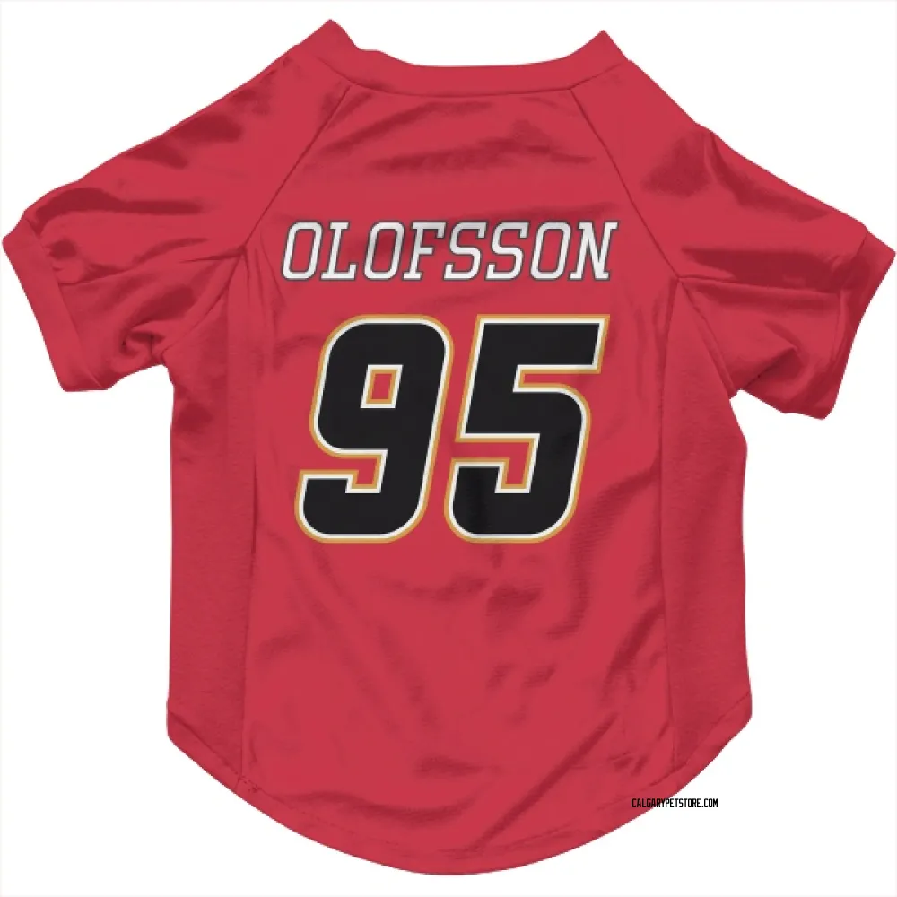 Calgary Flames Victor Olofsson Red Black Pet Jersey for Dog & Cat