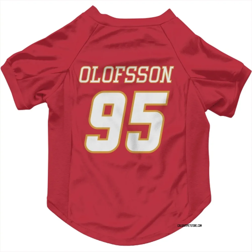 Calgary Flames Victor Olofsson Red White Pet Jersey for Dog & Cat