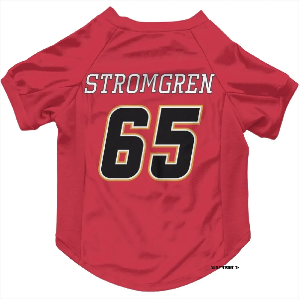 Calgary Flames William Stromgren Red Black Pet Jersey for Dog & Cat