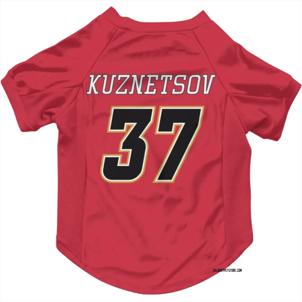 Calgary Flames Yan Kuznetsov Red Black Pet Jersey for Dog & Cat