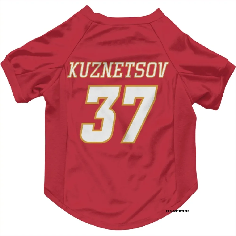 Calgary Flames Yan Kuznetsov Red White Pet Jersey for Dog & Cat