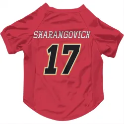 Calgary Flames Yegor Sharangovich Red Black Pet Jersey for Dog & Cat