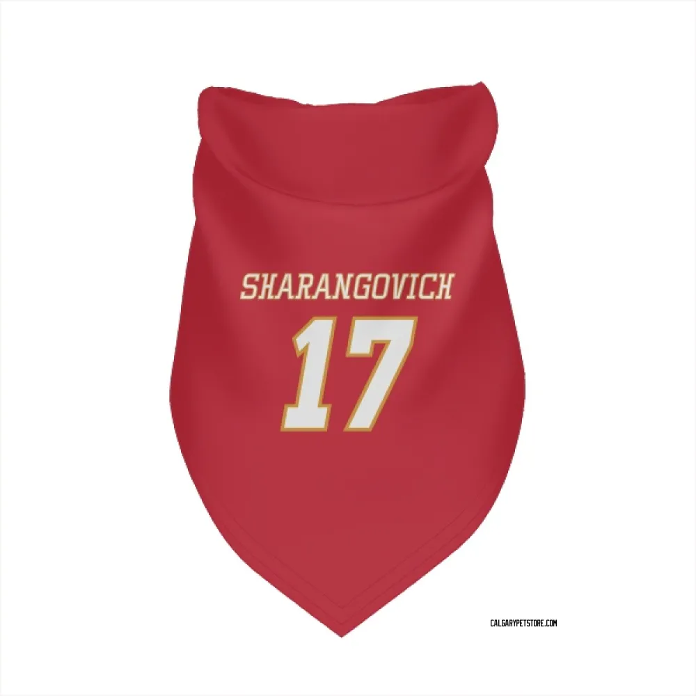 Calgary Flames Yegor Sharangovich Red White Pet Bandana for Dog & Cat