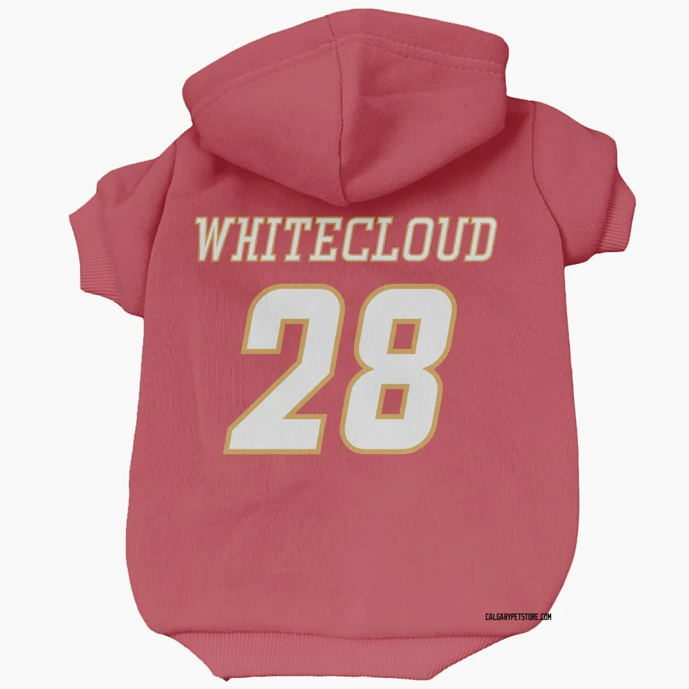 Calgary Flames Zach Whitecloud Red White Pet Hoodie for Dog & Cat