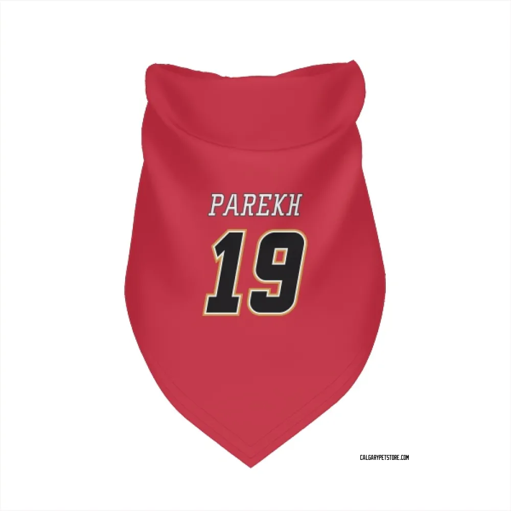 Calgary Flames Zayne Parekh Red Black Pet Bandana for Dog & Cat